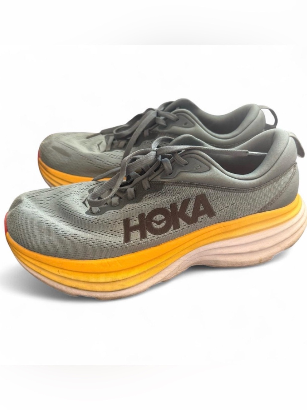 Hoka Men's Athletic Shoes Gray with Yellow Accent